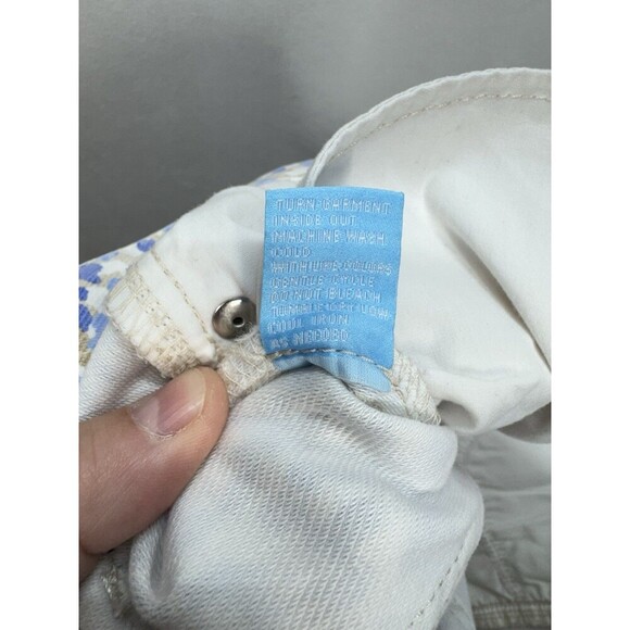 J.Mclaughlin Lexi Jeans Pants Womens 10 Watercolor Blue Tan White Print Stretch - Picture 4 of 10